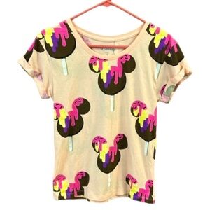 Disney Dripping Mickey Popsicles Ice Cream Tee shirt pink purple peach size Med